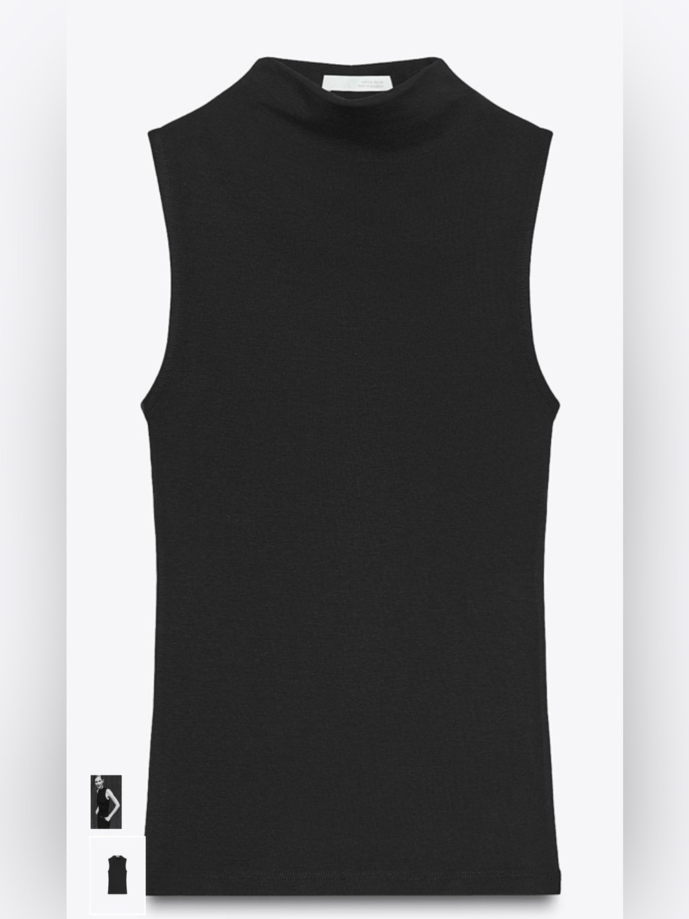 Zara Classic Sleeveless Mock Neck Top - Black